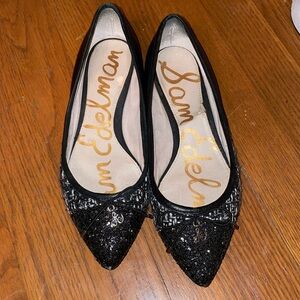 Sam Edelman Lilly Glitter Tweed pointed flats Chanel LEATHER